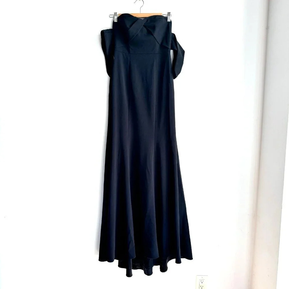 Watters and Watters Black Bodycon Gown w Train 2